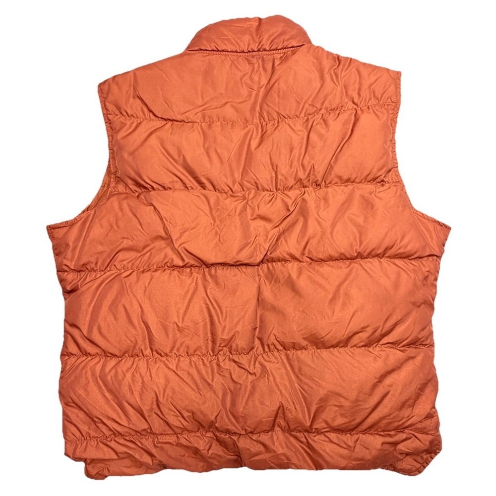 Vintage Comfy Goose Down Puffer Vest Peach Brown Snap Front USA Men's Medium - Picture 2 of 6